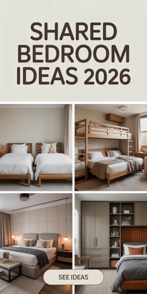 Cozy Kids' Room with Bunk Bed and Patterned Wallpaper