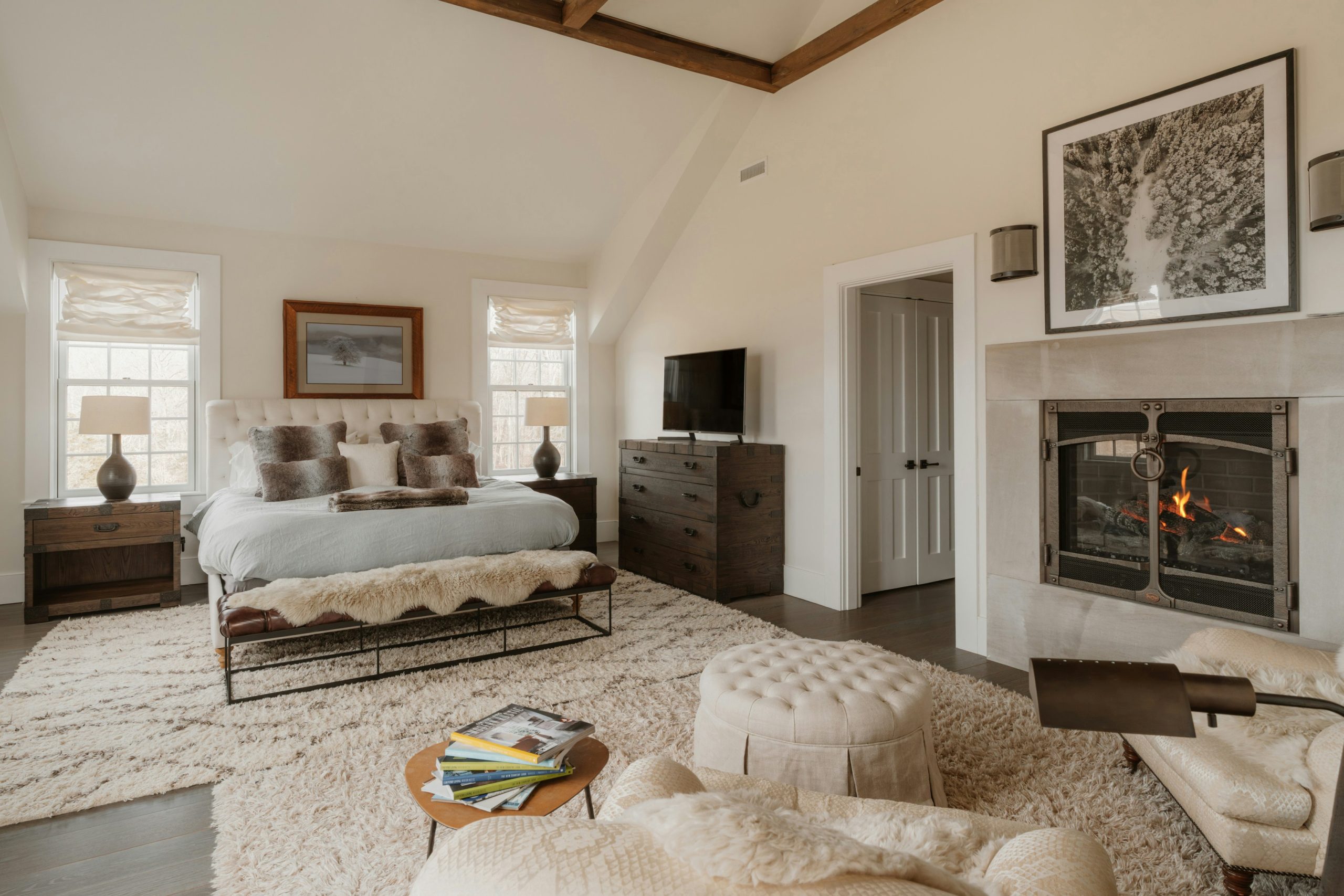 Cozy Neutral Bedroom with Ambient String Lights and Gallery Walls