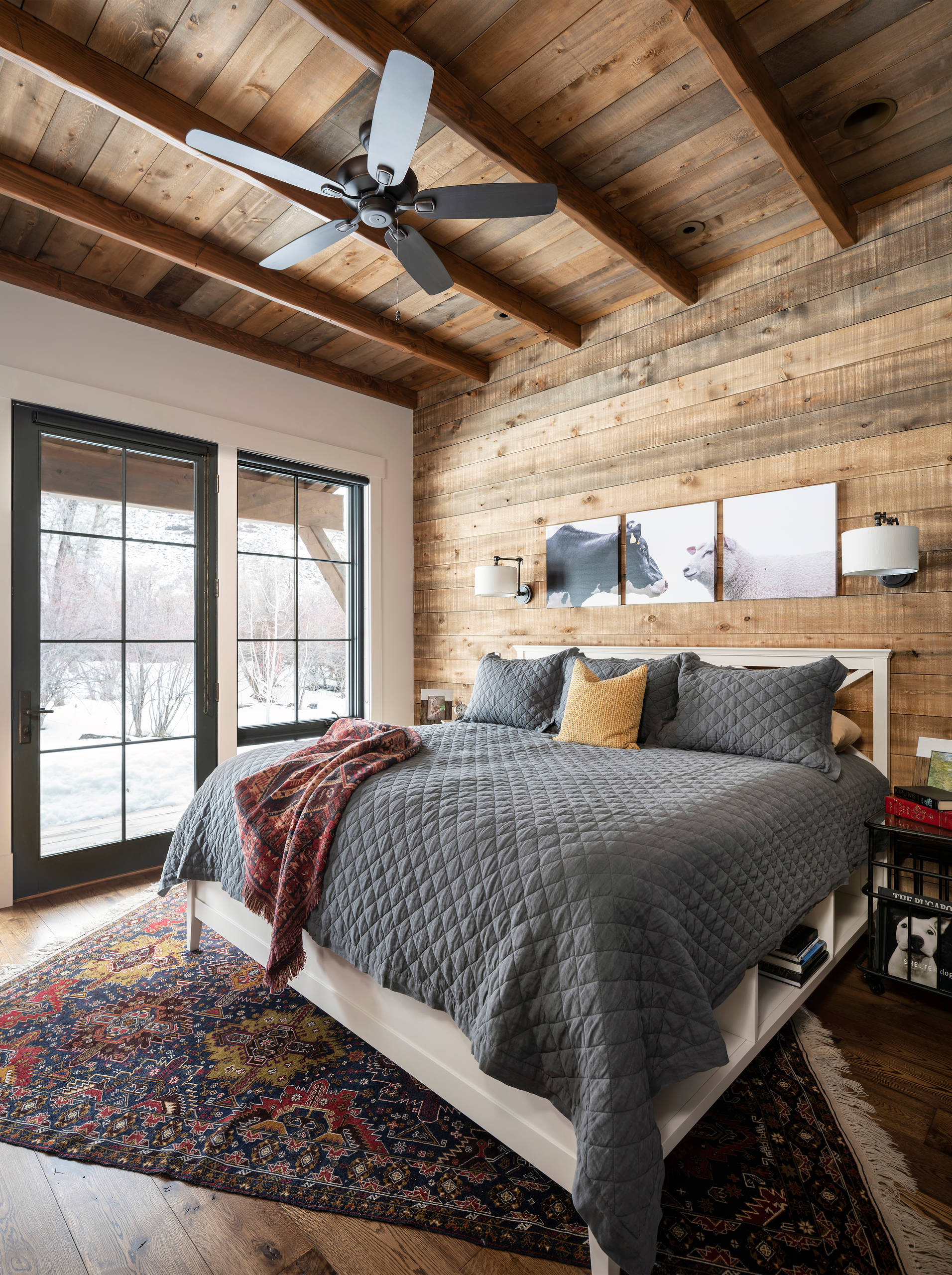 9. Reclaimed Wood & Quilted Comfort