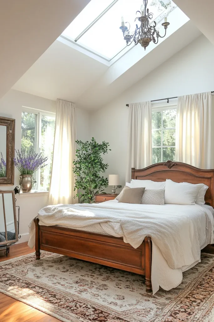 21. Skylit Traditional Wood Bedroom