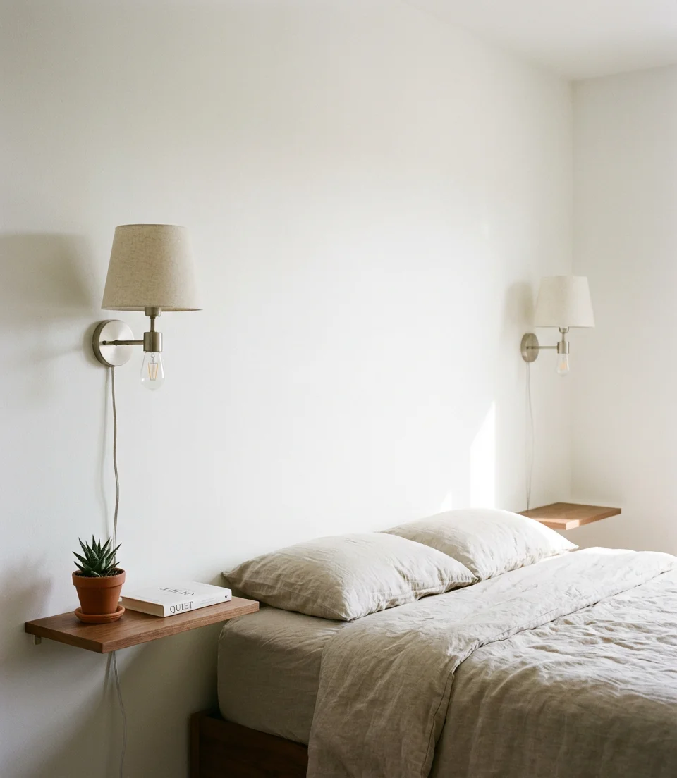Wall-Mounted Bedside Sconce Shelf Combo 1