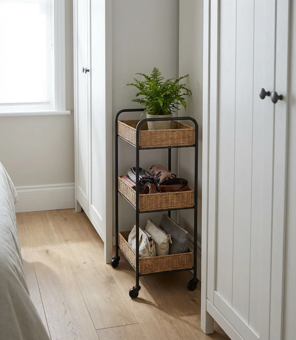 Rolling Cart and Trolley Storage Beside the Wardrobe 1