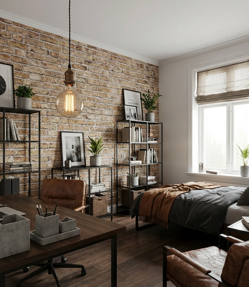 Industrial Loft-Style Teen Bedroom 1