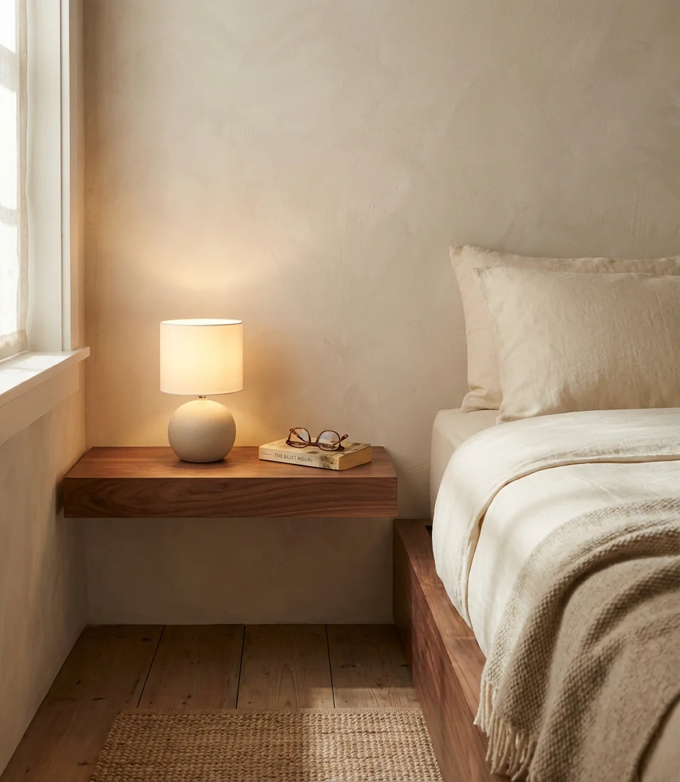Floating Shelves as Nightstands 2