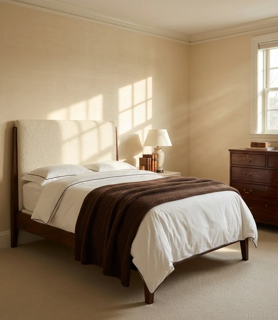 Cream and Brown Classic Bedroom 1