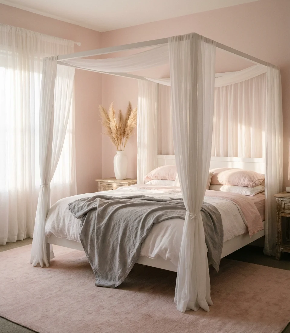 Pink White Dreamy Soft Bedroom 1