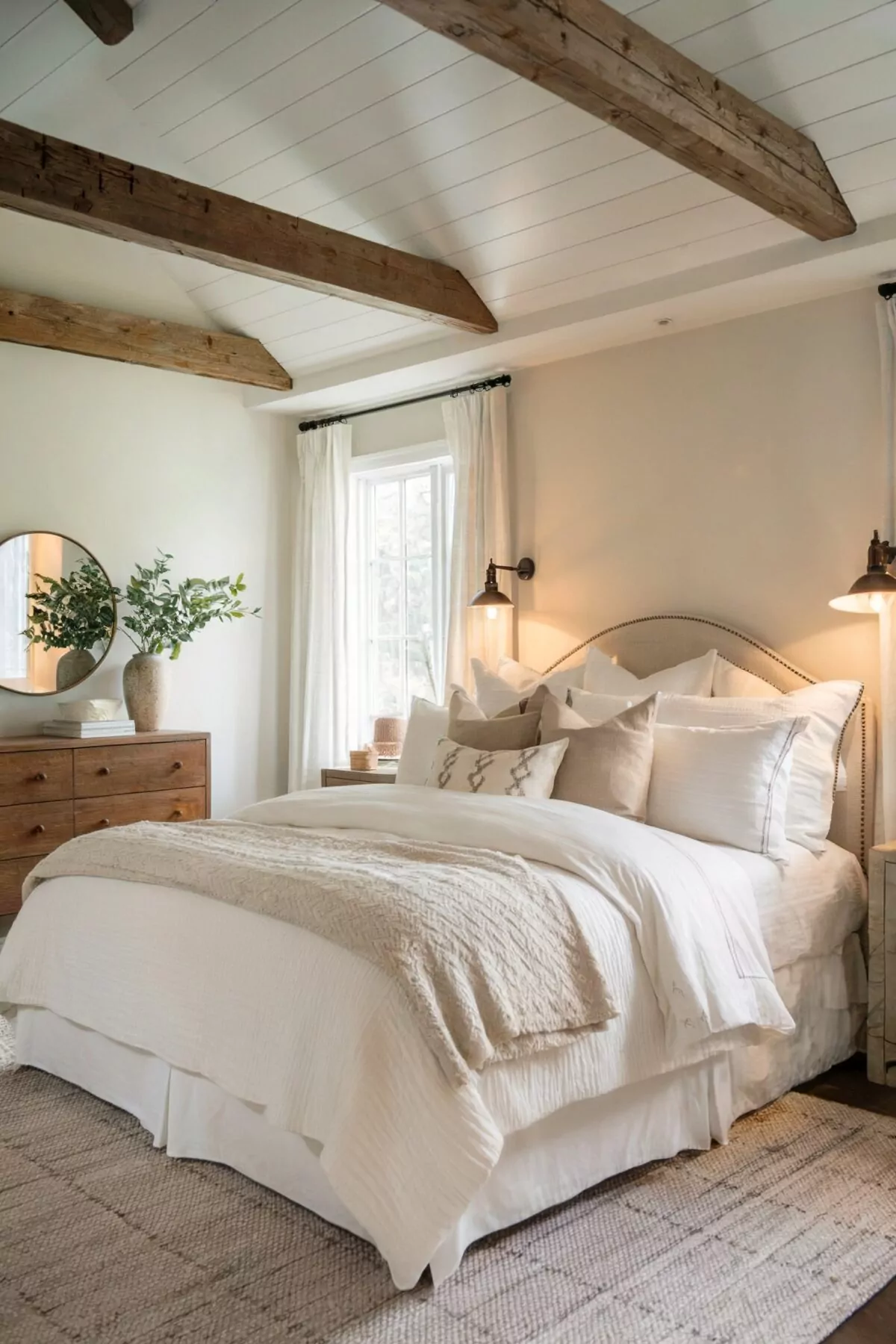 8. Beamed Ceiling & Textured Neutrals