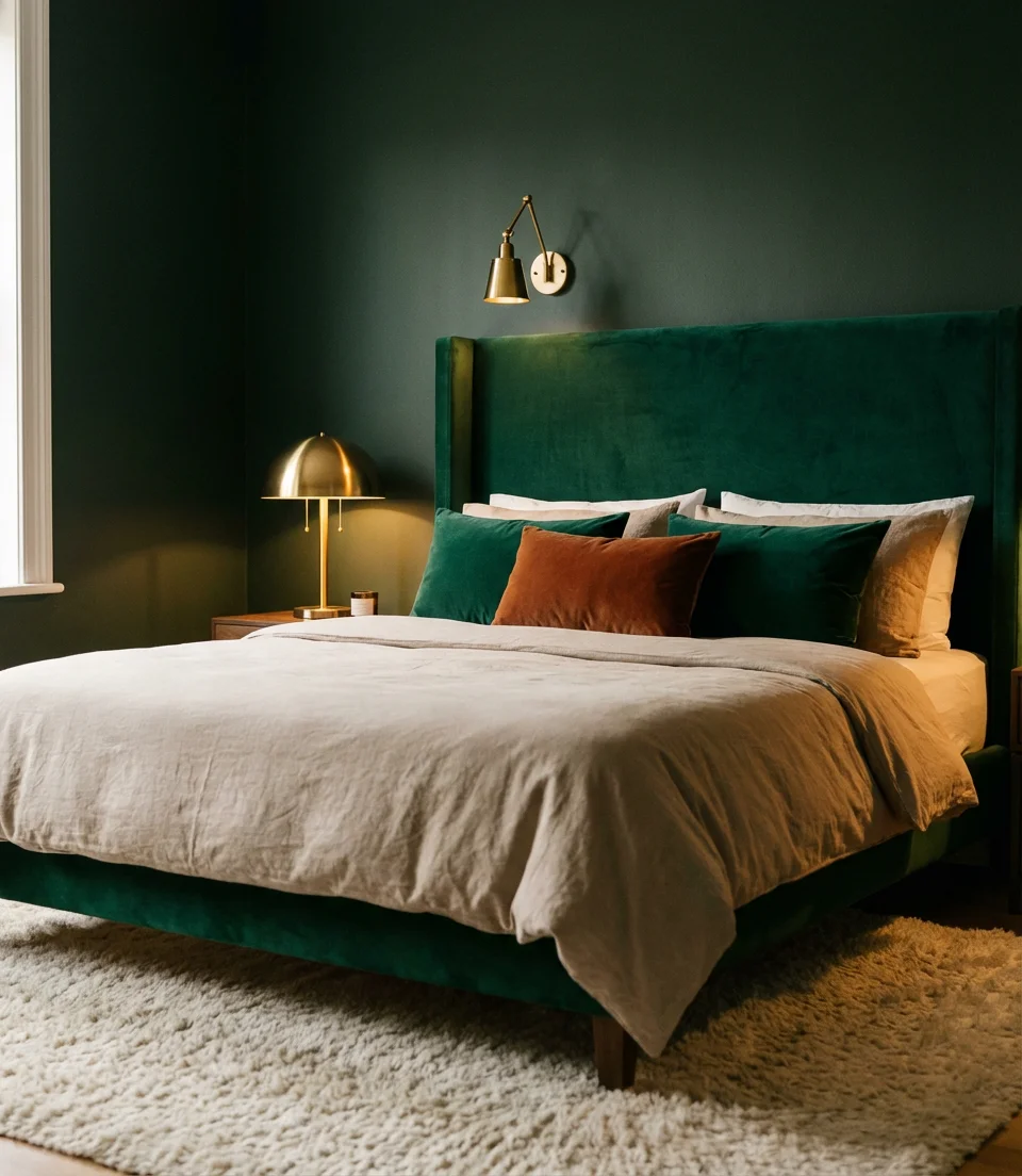 Cozy Elegant Velvet and Brass Accents 1