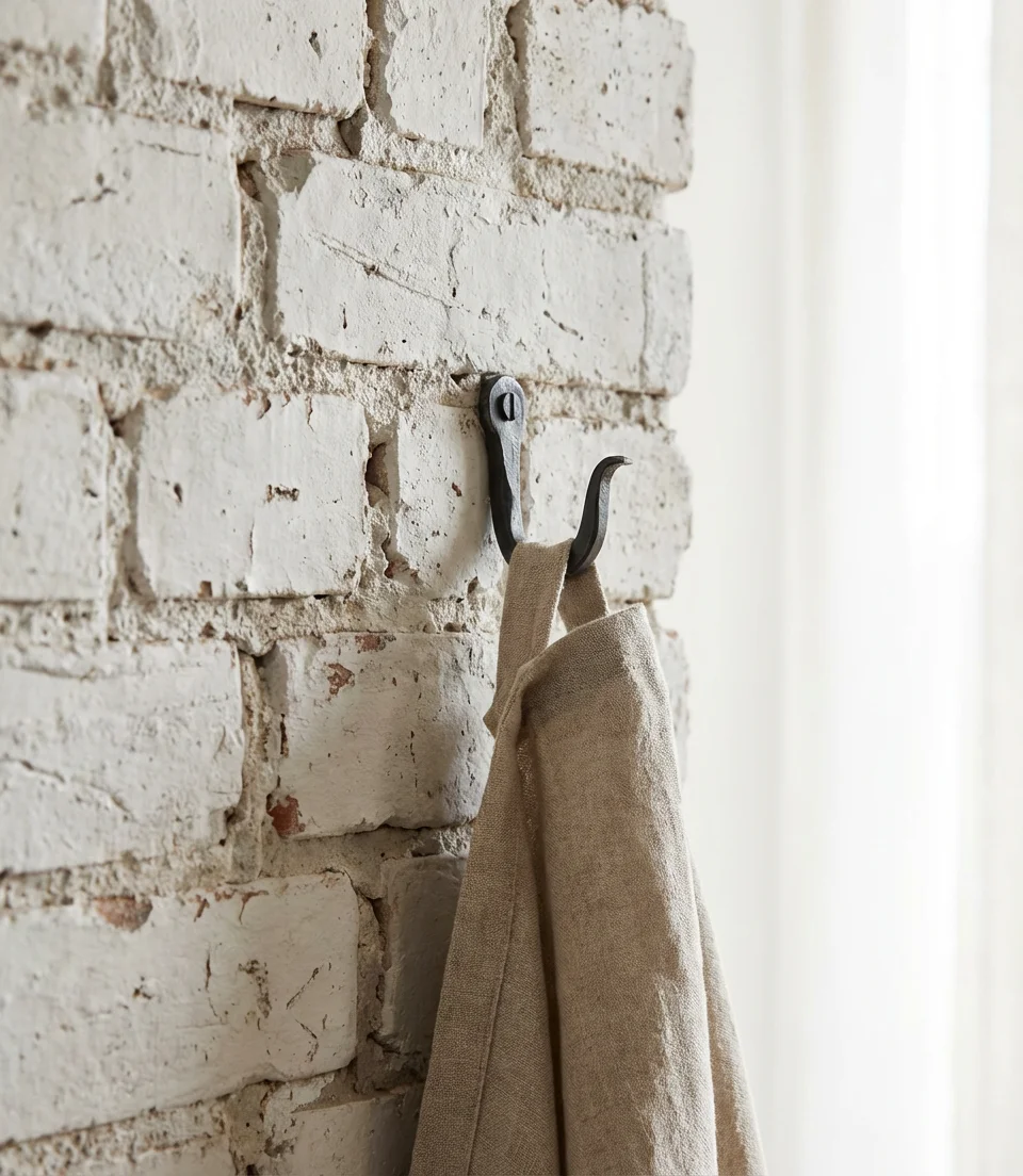 Painted Brick Accent Wall in White 2