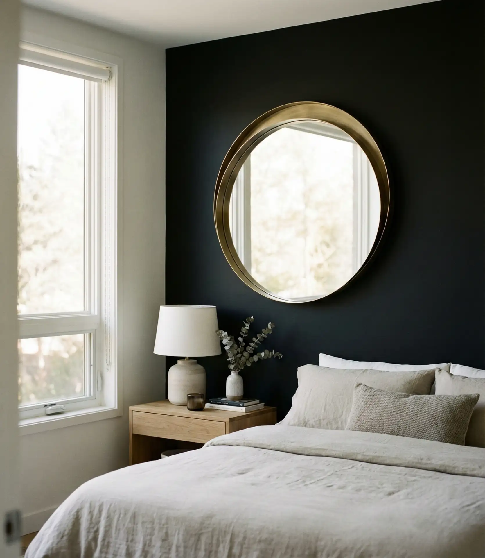 Black Accent Wall with Decorating Ideas Using Mirrors 1