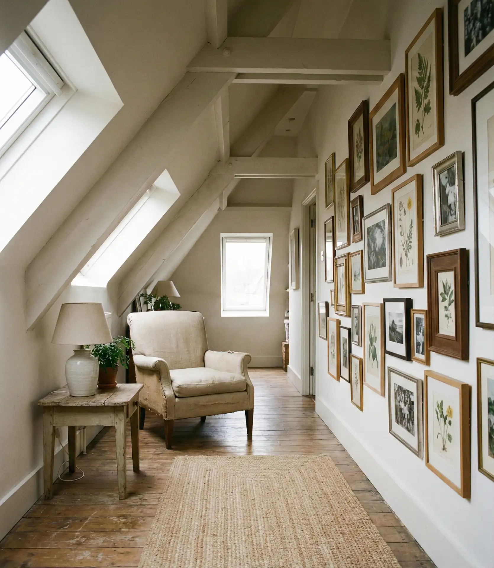 Long Attic Bedroom with Gallery Wall 1