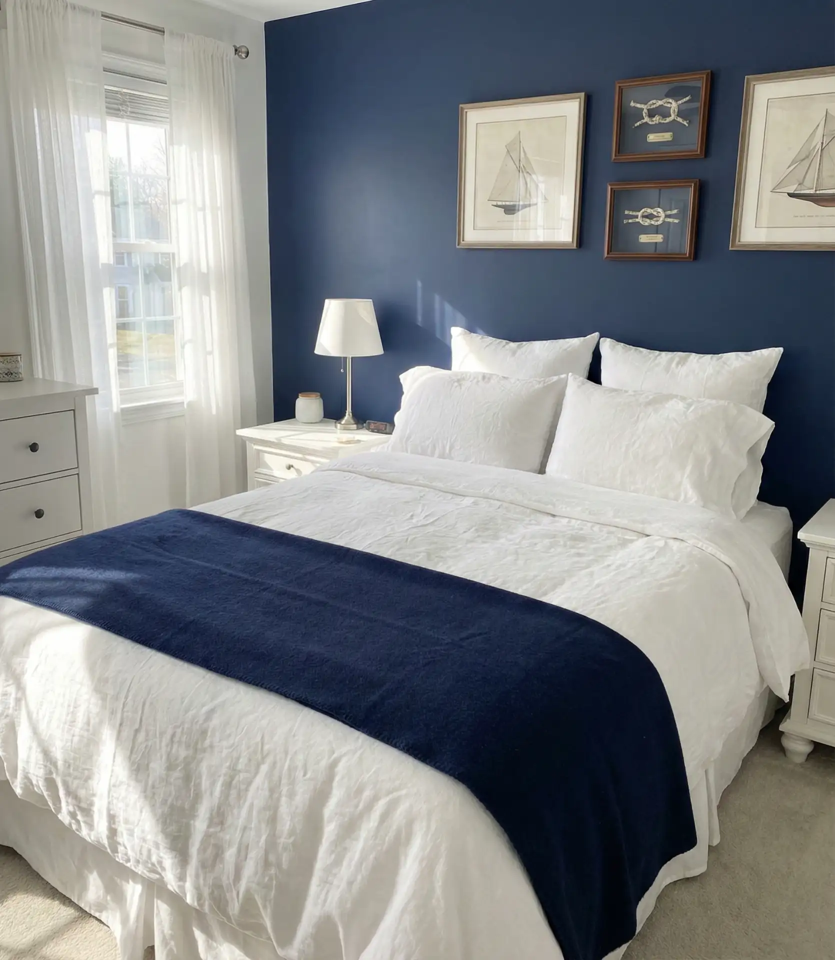 White and Navy Blue Nautical Calm 2