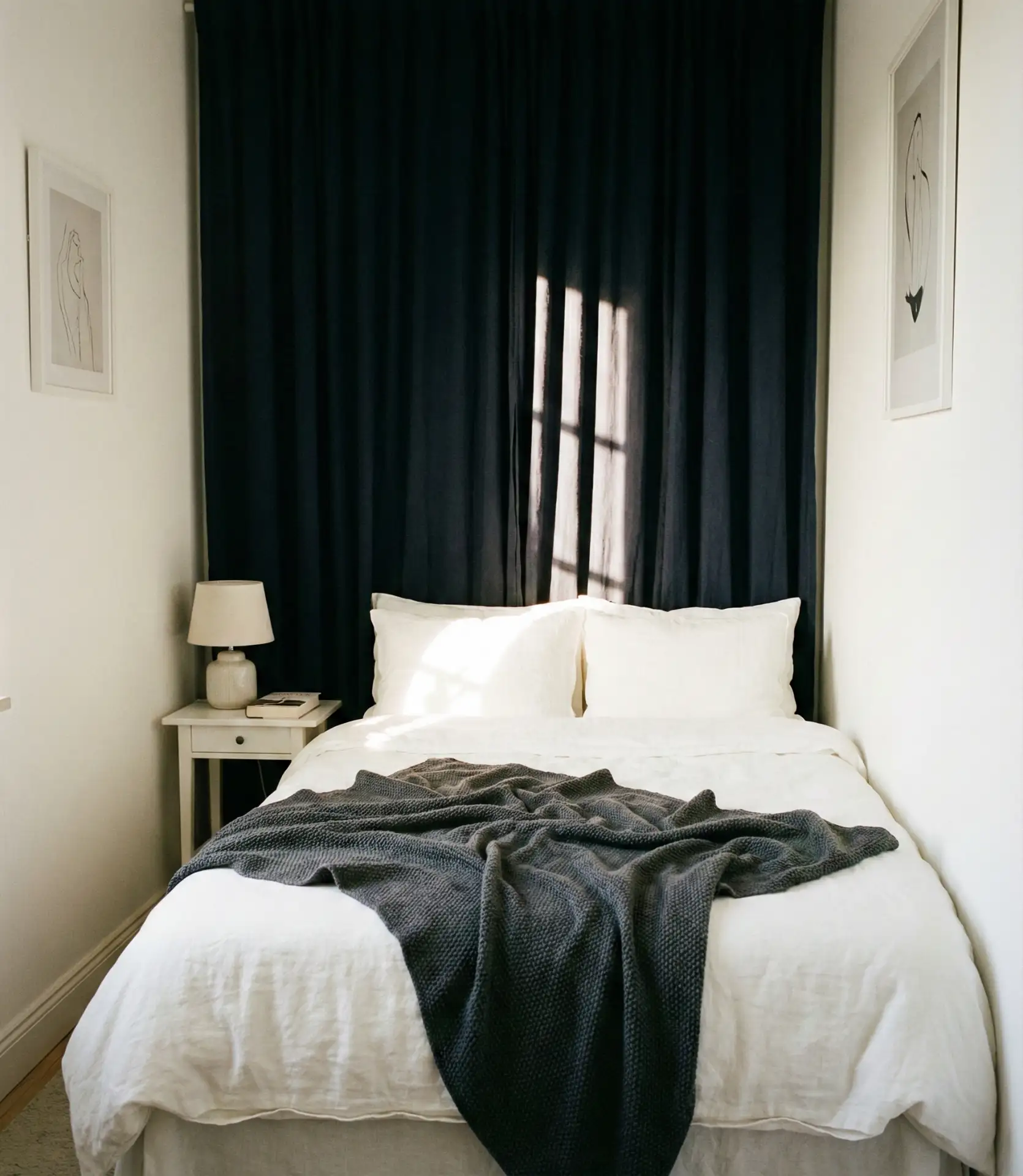 White and Charcoal Accents for Small Rooms 2