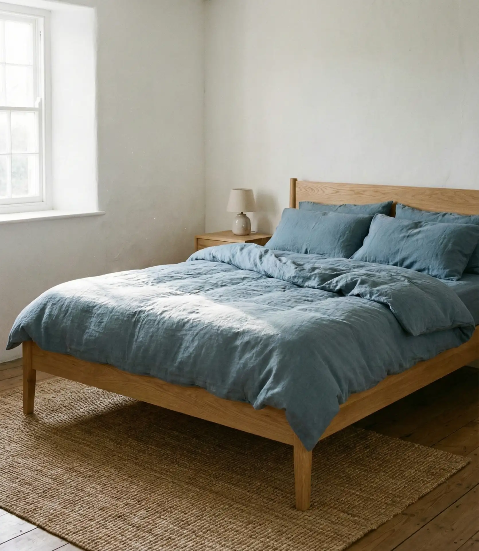 Blue Linen and Natural Wood 1