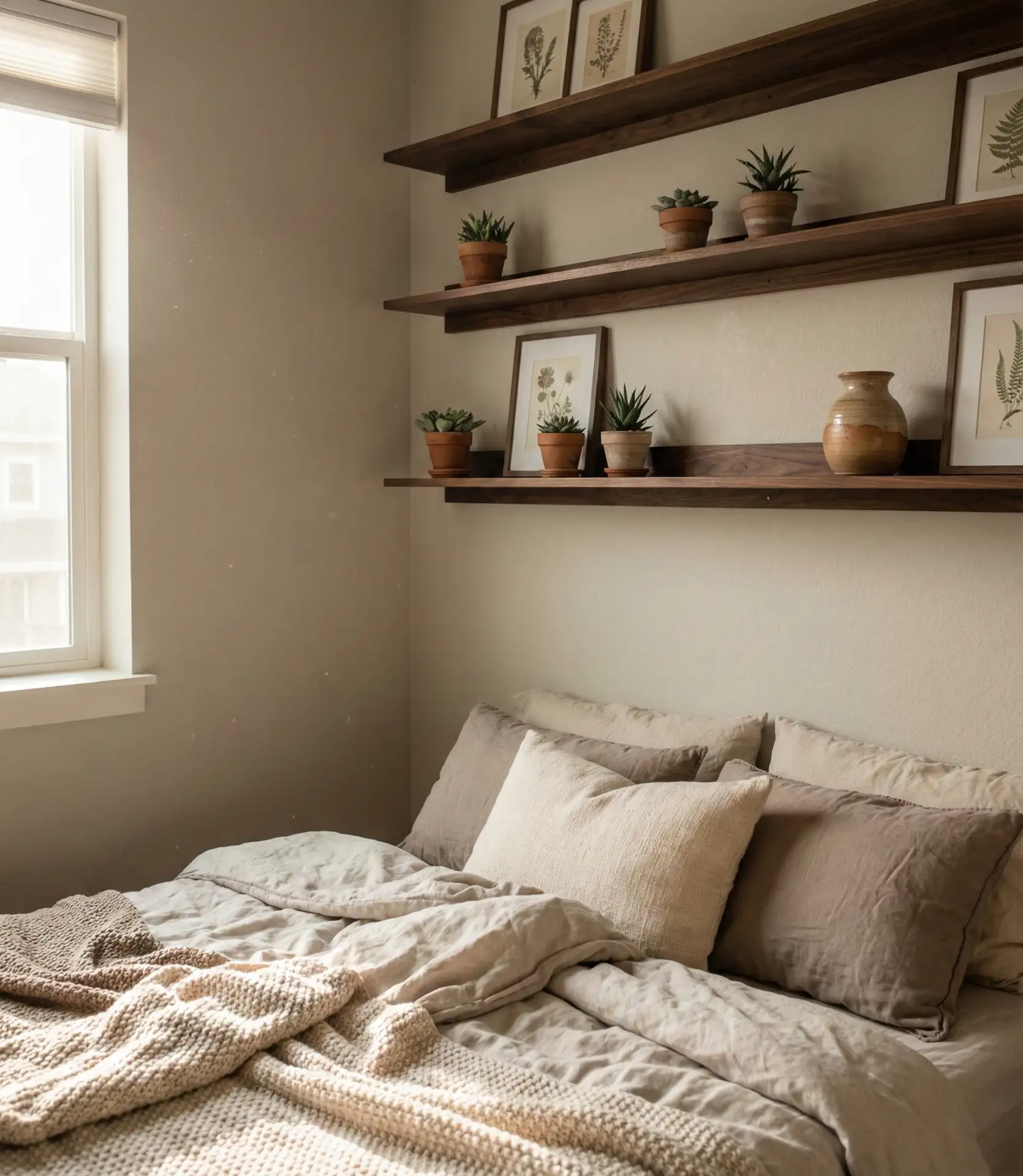 Vertical Shelving Above the Bed 1