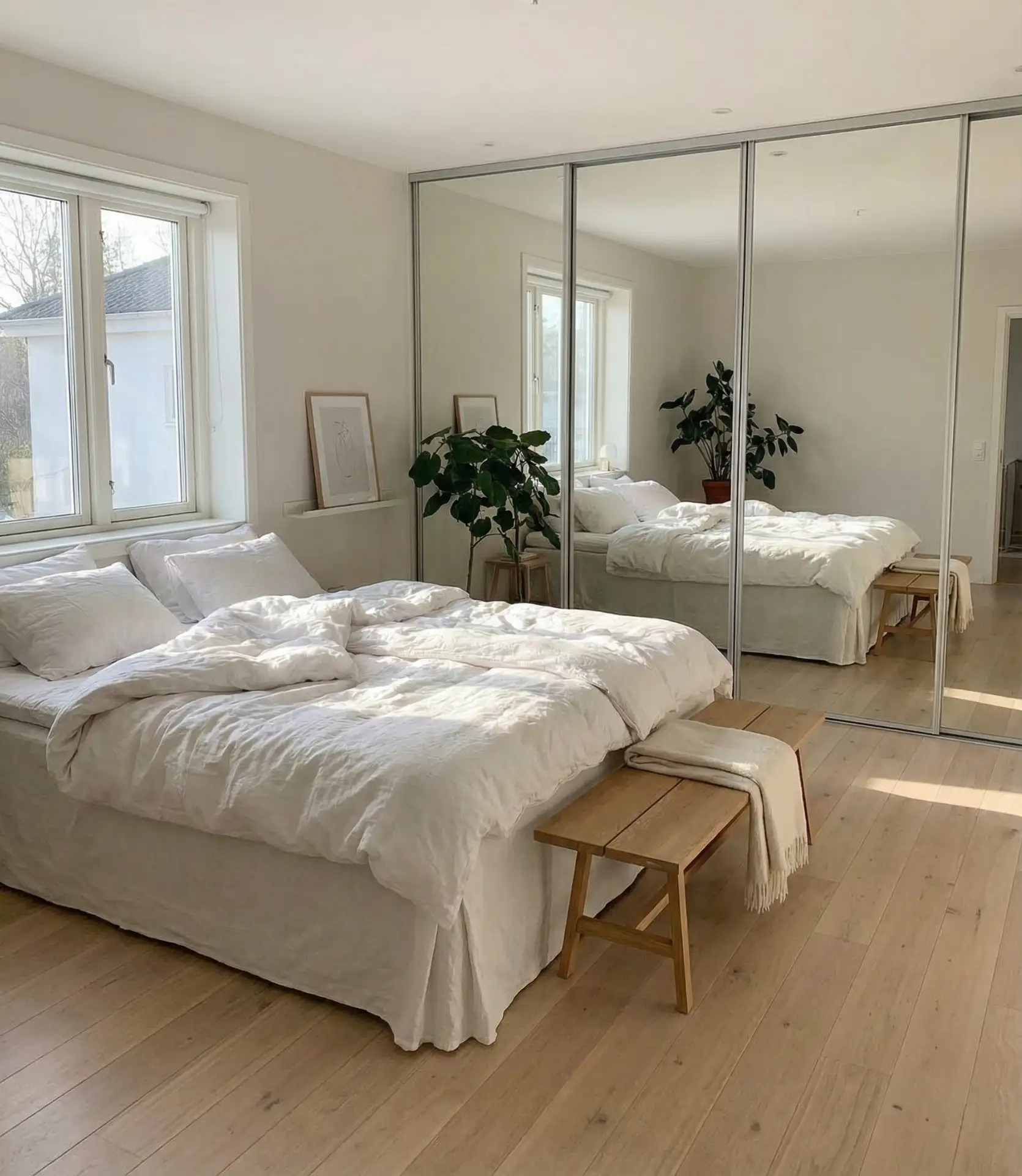 Mirrored Closet Doors to Reflect Light 1
